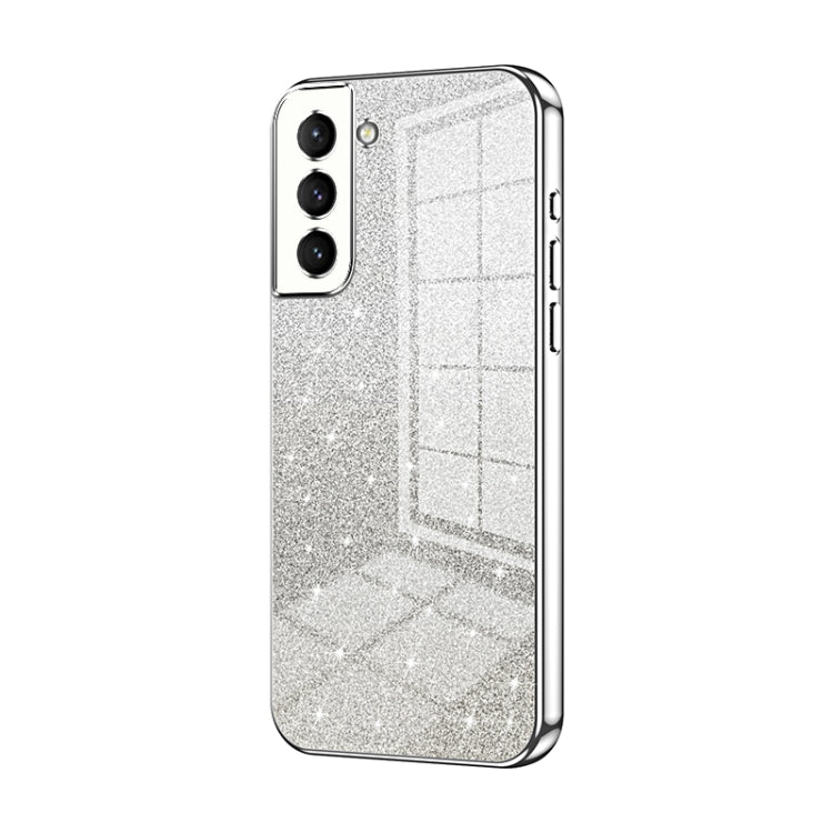 For Samsung Galaxy S21 5G Gradient Glitter Powder Electroplated Phone Case(Silver) - Galaxy S21 5G Cases by buy2fix | Online Shopping UK | buy2fix