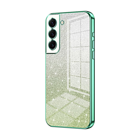 For Samsung Galaxy S22+ 5G Gradient Glitter Powder Electroplated Phone Case(Green) - Galaxy S22+ 5G Cases by buy2fix | Online Shopping UK | buy2fix