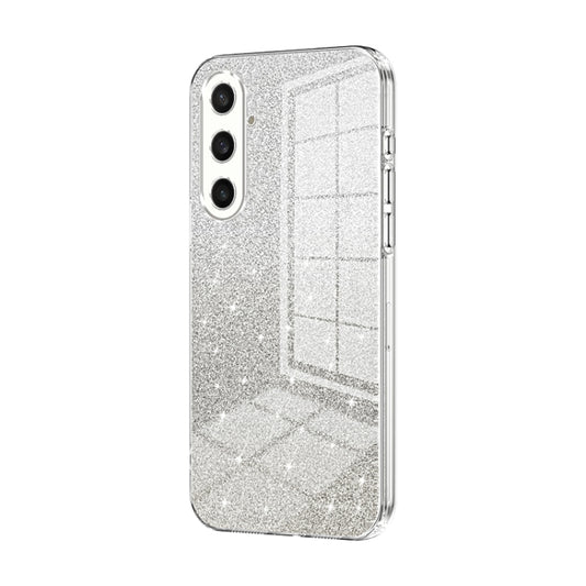 For Samsung Galaxy S23 FE 5G Gradient Glitter Powder Electroplated Phone Case(Transparent) - Galaxy S23 FE 5G Cases by buy2fix | Online Shopping UK | buy2fix