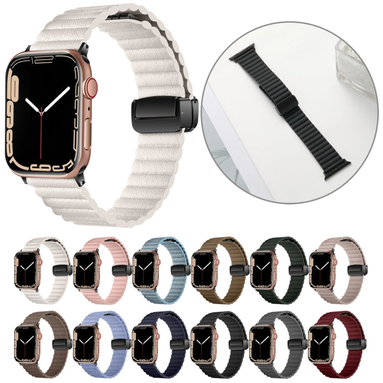 For Apple Watch SE 40mm Water Ripple Magnetic Folding Buckle Watch Band, Style: Bold Version(Denim Blue) - Watch Bands by buy2fix | Online Shopping UK | buy2fix