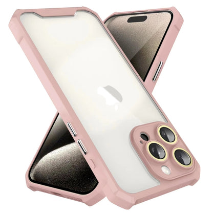 For iPhone 16 Pro Shockproof Acrylic Phone Case with Lens Glass Film(Pink) - iPhone 16 Pro Cases by buy2fix | Online Shopping UK | buy2fix