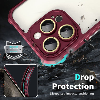 For iPhone 16 Plus Shockproof Acrylic Phone Case with Lens Glass Film(Wine Red) - iPhone 16 Plus Cases by buy2fix | Online Shopping UK | buy2fix