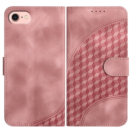 For iPhone SE 2024 YX0060 Elephant Head Embossed Phone Leather Case with Lanyard(Pink) - More iPhone Cases by buy2fix | Online Shopping UK | buy2fix