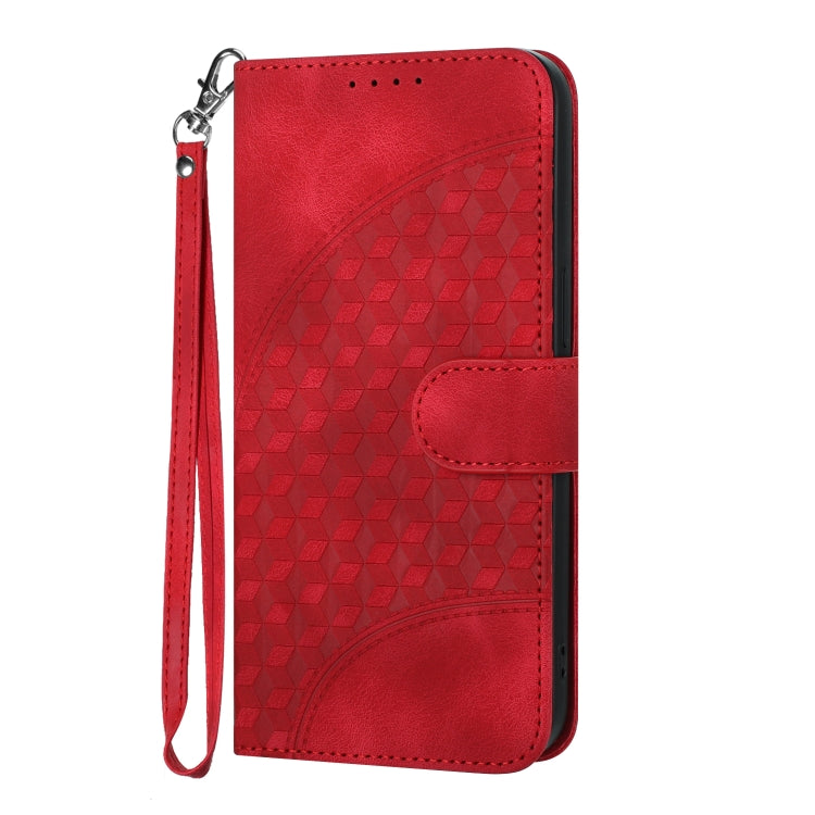 For OnePlus 12 YX0060 Elephant Head Embossed Phone Leather Case with Lanyard(Red) - OnePlus Cases by buy2fix | Online Shopping UK | buy2fix