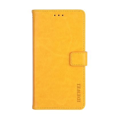 For iPhone 15 Pro Max idewei Crazy Horse Texture Leather Phone Case with Holder(Yellow) - iPhone 15 Pro Max Cases by idewei | Online Shopping UK | buy2fix