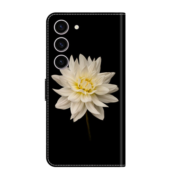 For Samsung Galaxy S24 5G Crystal 3D Shockproof Protective Leather Phone Case(White Flower) - Galaxy S24 5G Cases by buy2fix | Online Shopping UK | buy2fix