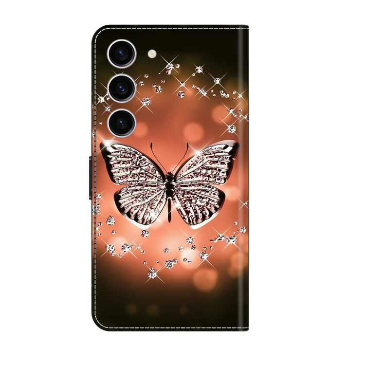 For Samsung Galaxy S24 5G Crystal 3D Shockproof Protective Leather Phone Case(Crystal Butterfly) - Galaxy S24 5G Cases by buy2fix | Online Shopping UK | buy2fix