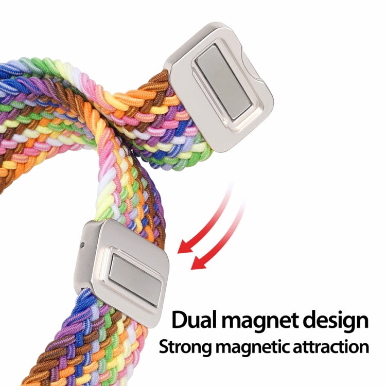 For Apple Watch Series 9 45mm DUX DUCIS Mixture Pro Series Magnetic Buckle Nylon Braid Watch Band(New Rainbow) - Watch Bands by DUX DUCIS | Online Shopping UK | buy2fix