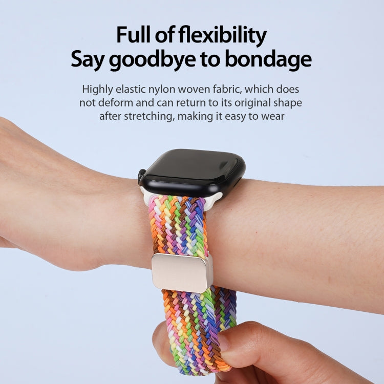 For Apple Watch Series 2 42mm DUX DUCIS Mixture Pro Series Magnetic Buckle Nylon Braid Watch Band(New Rainbow) - Watch Bands by DUX DUCIS | Online Shopping UK | buy2fix