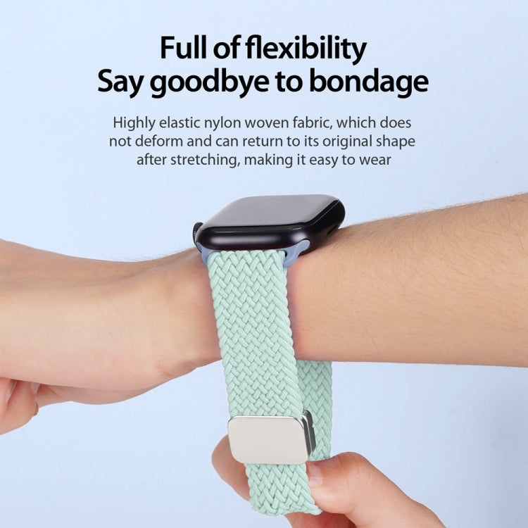 For Apple Watch Series 2 38mm DUX DUCIS Mixture Pro Series Magnetic Buckle Nylon Braid Watch Band(Light Mint) - Watch Bands by DUX DUCIS | Online Shopping UK | buy2fix