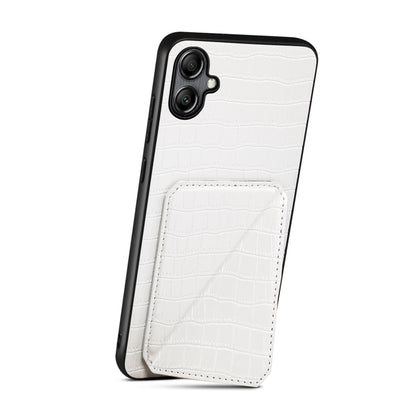 For Samsung Galaxy A05s Denior Imitation Crocodile Leather Back Phone Case with Holder(White) - Galaxy Phone Cases by Denior | Online Shopping UK | buy2fix