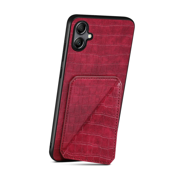 For Samsung Galaxy A23 4G /5G Denior Imitation Crocodile Leather Back Phone Case with Holder(Rose Red) - Galaxy Phone Cases by Denior | Online Shopping UK | buy2fix