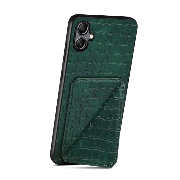 For Samsung Galaxy A70 Denior Imitation Crocodile Leather Back Phone Case with Holder(Green) - Galaxy Phone Cases by Denior | Online Shopping UK | buy2fix