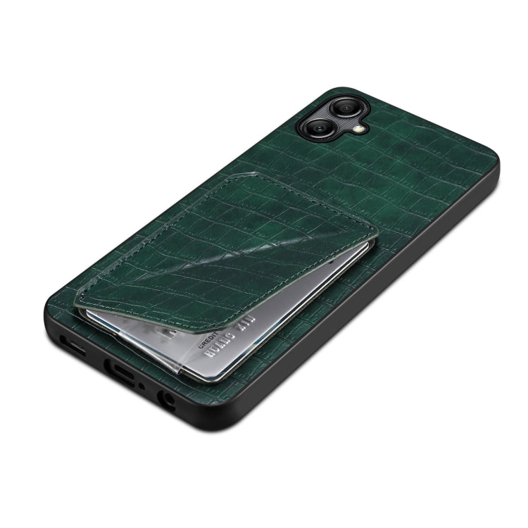 For Samsung Galaxy S23 Ultra 5G Denior Imitation Crocodile Leather Back Phone Case with Holder(Green) - Galaxy S23 Ultra 5G Cases by Denior | Online Shopping UK | buy2fix