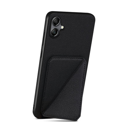 For Samsung Galaxy A05G Denior Imitation Calf Leather Back Phone Case with Holder(Black) - Galaxy Phone Cases by Denior | Online Shopping UK | buy2fix