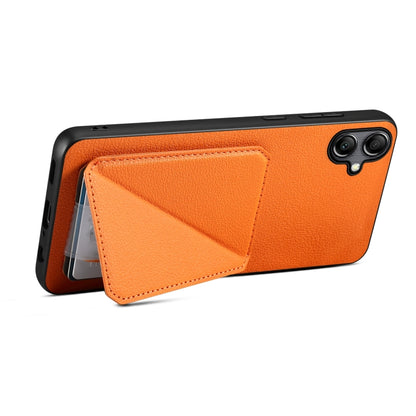 For Samsung Galaxy S24 Ultra 5G Denior Imitation Calf Leather Back Phone Case with Holder(Orange) - Galaxy S24 Ultra 5G Cases by Denior | Online Shopping UK | buy2fix