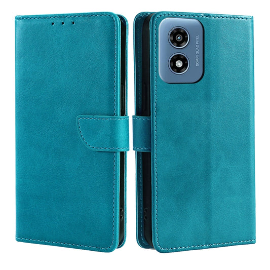 For Motorola Moto G Play 4G 2024 Calf Texture Buckle Flip Leather Phone Case(Light Blue) - Motorola Cases by buy2fix | Online Shopping UK | buy2fix