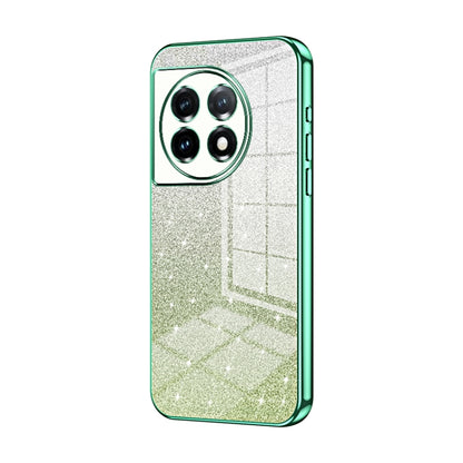 For OnePlus 11 Gradient Glitter Powder Electroplated Phone Case(Green) - OnePlus Cases by buy2fix | Online Shopping UK | buy2fix