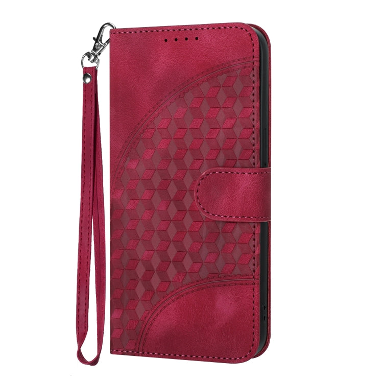 For Samsung Galaxy S22 5G YX0060 Elephant Head Embossed Phone Leather Case with Lanyard(Rose Red) - Galaxy S22 5G Cases by buy2fix | Online Shopping UK | buy2fix