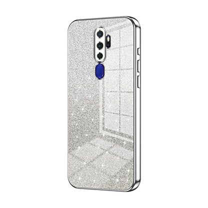For OPPO A11x / A9 2020 Gradient Glitter Powder Electroplated Phone Case(Silver) - OPPO Cases by buy2fix | Online Shopping UK | buy2fix
