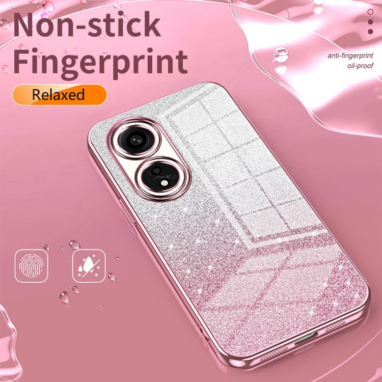 For OPPO Reno6 Pro Indian  Gradient Glitter Powder Electroplated Phone Case(Gold) - OPPO Cases by buy2fix | Online Shopping UK | buy2fix
