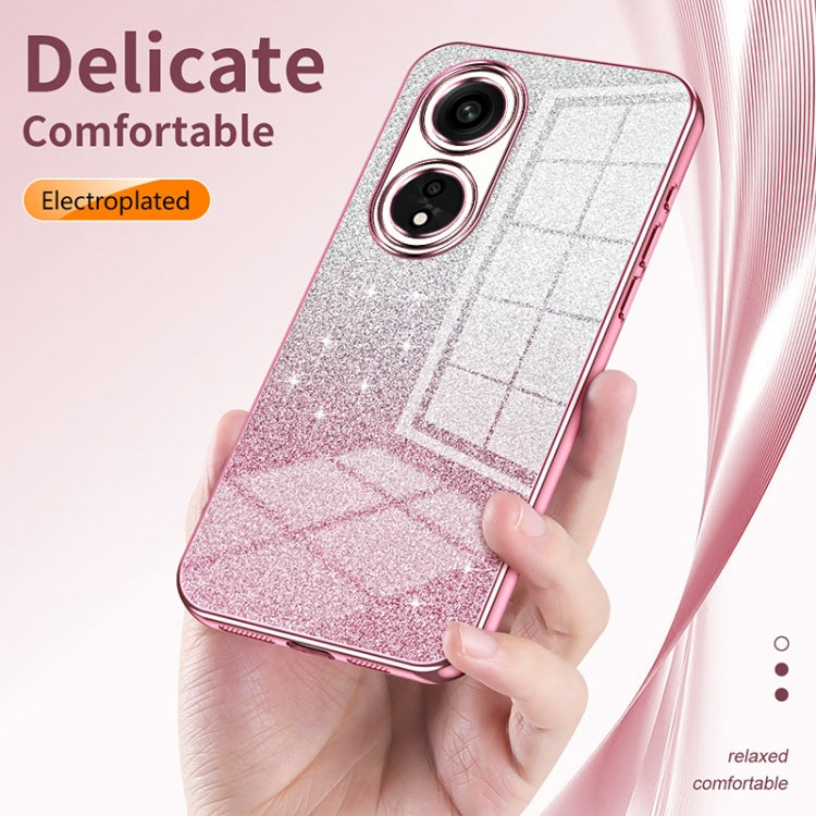 For OPPO Reno5 Pro+ Gradient Glitter Powder Electroplated Phone Case(Pink) - OPPO Cases by buy2fix | Online Shopping UK | buy2fix