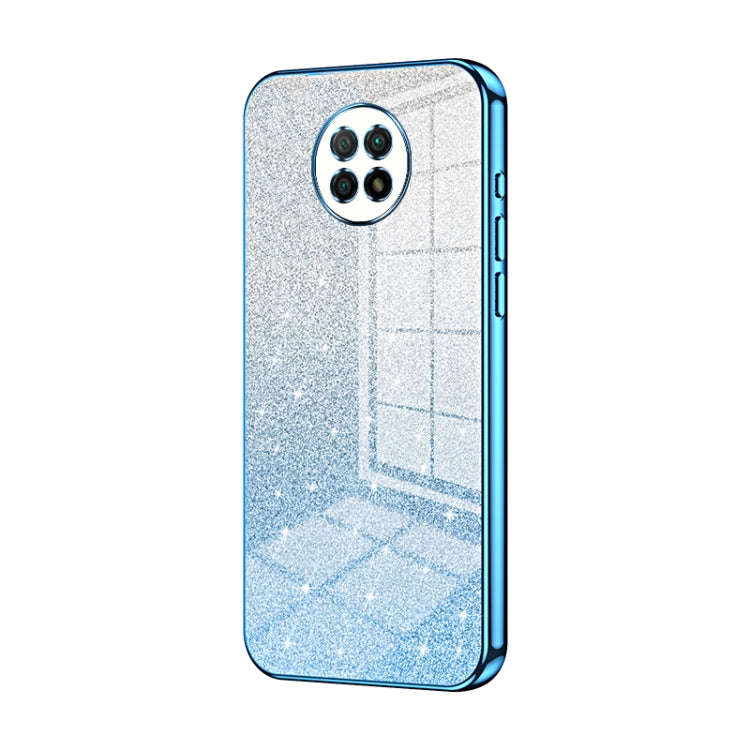 For Xiaomi Redmi Note 9 5G / Note 9T Gradient Glitter Powder Electroplated Phone Case(Blue) - Xiaomi Cases by buy2fix | Online Shopping UK | buy2fix