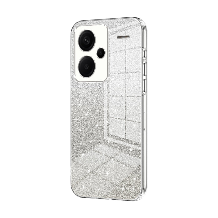 For Xiaomi Redmi Note 13 Pro+ Gradient Glitter Powder Electroplated Phone Case(Transparent) - Note 13 Pro+ Cases by buy2fix | Online Shopping UK | buy2fix