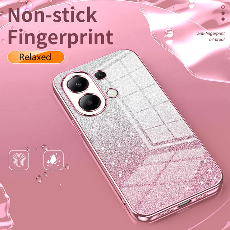 For Xiaomi Redmi Note 11T Pro/Poco X4 GT Gradient Glitter Powder Electroplated Phone Case(Transparent) - Xiaomi Cases by buy2fix | Online Shopping UK | buy2fix