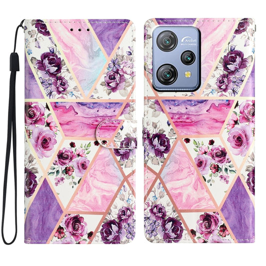 For Blackview A53 Pro Colored Drawing Leather Phone Case(Purple Marble) - More Brand by buy2fix | Online Shopping UK | buy2fix