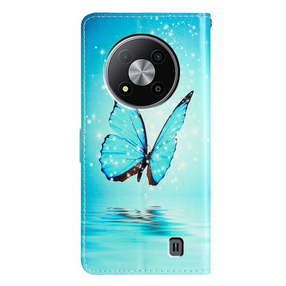 For ZTE Blade A73 5G Colored Drawing Leather Phone Case(Blue Butterfly) - ZTE Cases by buy2fix | Online Shopping UK | buy2fix