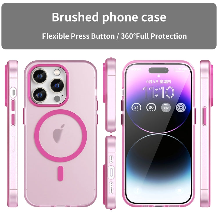 For iPhone 16 Pro MagSafe Frosted Translucent TPU + PC Full Coverage Phone Case(Pink) - iPhone 16 Pro Cases by buy2fix | Online Shopping UK | buy2fix