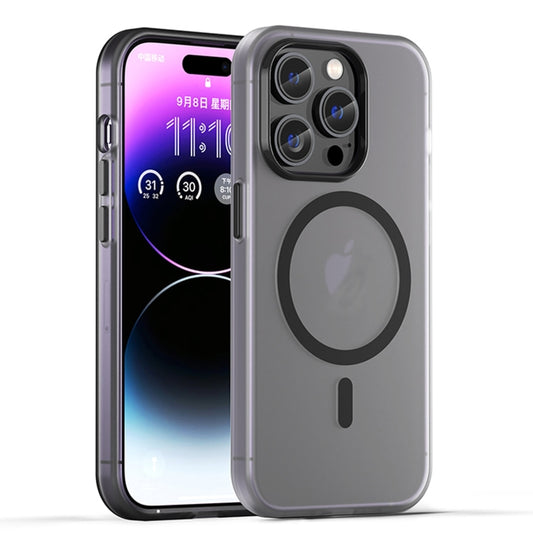 For iPhone 16 Pro Max MagSafe Frosted Translucent TPU + PC Full Coverage Phone Case(Black) - iPhone 16 Pro Max Cases by buy2fix | Online Shopping UK | buy2fix