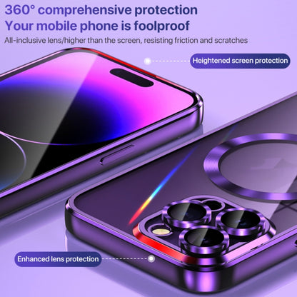 For iPhone 11 MagSafe CD Texture Metal Lens Frame Full Coverage Phone Case(Purple) - iPhone 11 Cases by buy2fix | Online Shopping UK | buy2fix