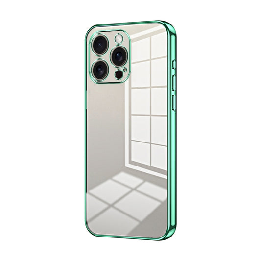 For iPhone 16 Pro Max Transparent Plating Fine Hole Phone Case(Green) - iPhone 16 Pro Max Cases by buy2fix | Online Shopping UK | buy2fix