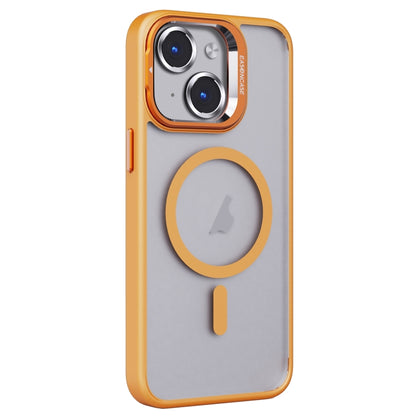 For iPhone 13 Invisible Lens Holder PC + TPU Frosted MagSafe Phone Case(Orange) - iPhone 13 Cases by buy2fix | Online Shopping UK | buy2fix