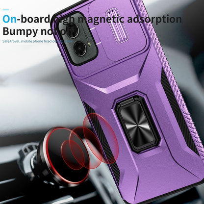 For Motorola Moto G 5G 2024 Sliding Camshield Holder Phone Case(Purple) - Motorola Cases by buy2fix | Online Shopping UK | buy2fix