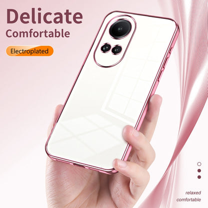 For OPPO Reno10 5G/Reno10 Pro 5G Global Transparent Plating Fine Hole Phone Case(Transparent) - OPPO Cases by buy2fix | Online Shopping UK | buy2fix
