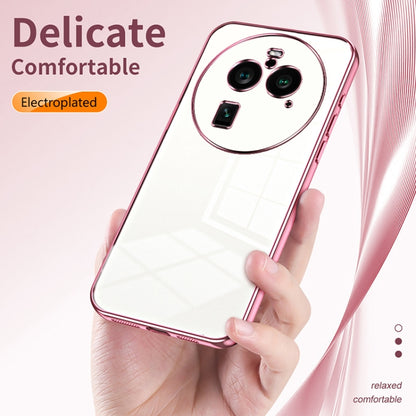 For OPPO Find X6 Pro Transparent Plating Fine Hole Phone Case(Pink) - OPPO Cases by buy2fix | Online Shopping UK | buy2fix