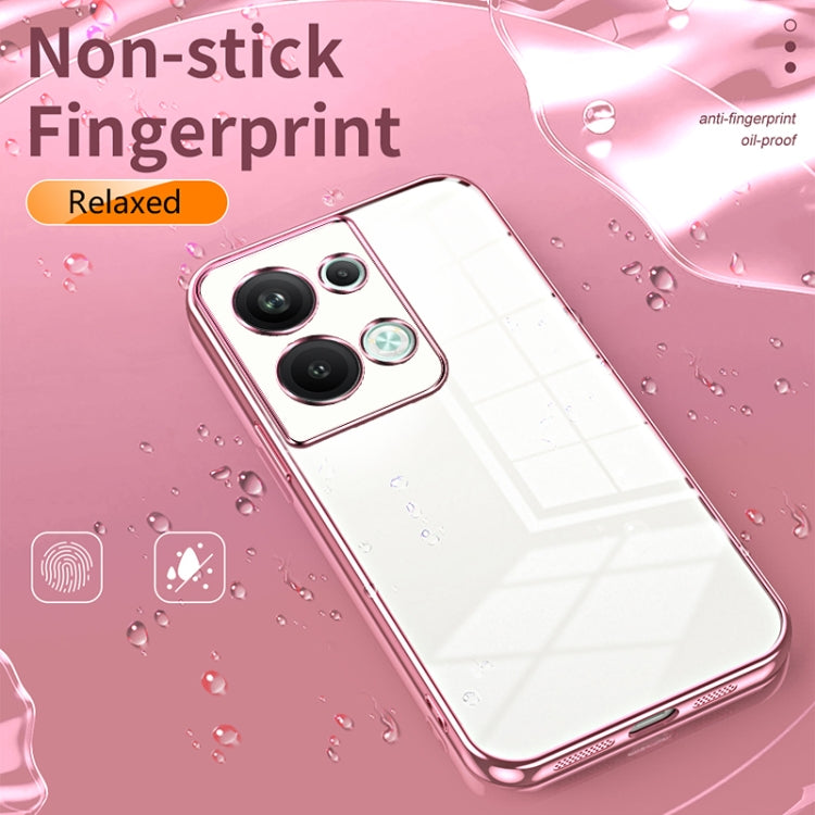 For OPPO Reno9 Pro+ Transparent Plating Fine Hole Phone Case(Black) - OPPO Cases by buy2fix | Online Shopping UK | buy2fix