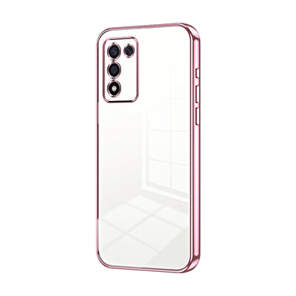 For OPPO K9s / K10 Energy Transparent Plating Fine Hole Phone Case(Pink) - OPPO Cases by buy2fix | Online Shopping UK | buy2fix