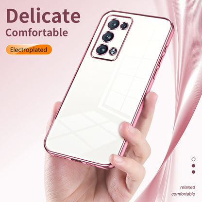 For OPPO Reno6 Pro+ Transparent Plating Fine Hole Phone Case(Green) - OPPO Cases by buy2fix | Online Shopping UK | buy2fix