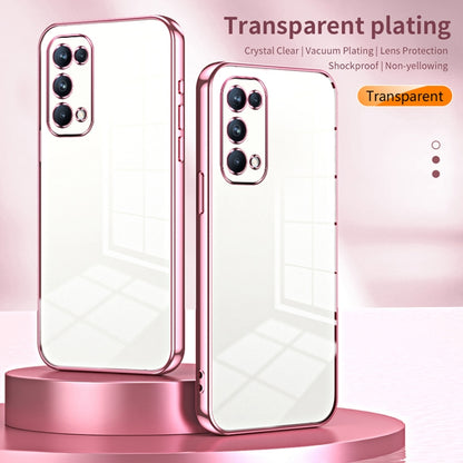 For OPPO Reno5 Pro Transparent Plating Fine Hole Phone Case(Silver) - OPPO Cases by buy2fix | Online Shopping UK | buy2fix