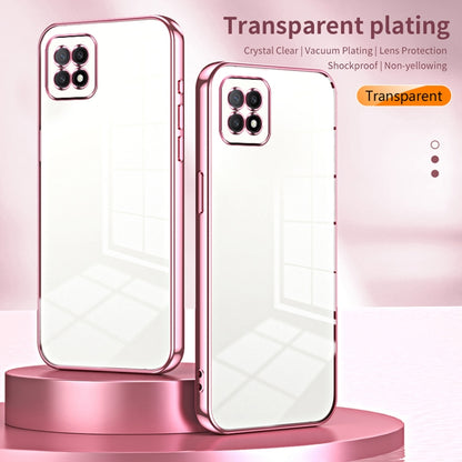 For OPPO A72 5G / A73 5G Transparent Plating Fine Hole Phone Case(Transparent) - OPPO Cases by buy2fix | Online Shopping UK | buy2fix