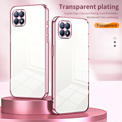 For OPPO Reno4 SE Transparent Plating Fine Hole Phone Case(Black) - OPPO Cases by buy2fix | Online Shopping UK | buy2fix