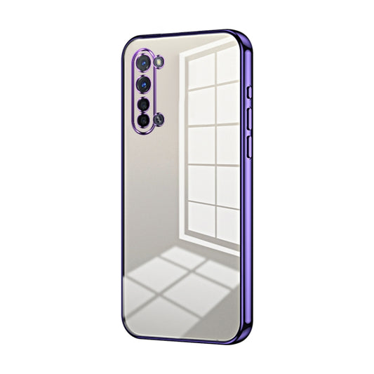 For OPPO Reno3 5G / Find X2 Lite Transparent Plating Fine Hole Phone Case(Purple) - OPPO Cases by buy2fix | Online Shopping UK | buy2fix