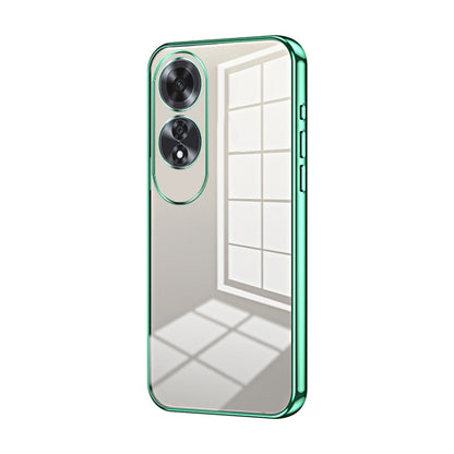 For OPPO A60 Transparent Plating Fine Hole Phone Case(Green) - OPPO Cases by buy2fix | Online Shopping UK | buy2fix