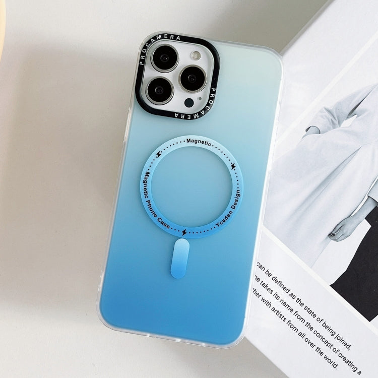 For iPhone 15 MagSafe IMD Gradient PC Hybrid TPU Phone Case(Blue) - iPhone 15 Cases by buy2fix | Online Shopping UK | buy2fix