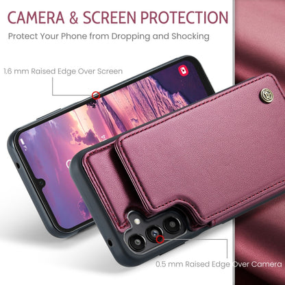 For Samsung Galaxy A25 4G CaseMe C22 PC+TPU Business Style RFID Anti-theft Leather Phone Case(Wine Red) - Galaxy Phone Cases by CaseMe | Online Shopping UK | buy2fix