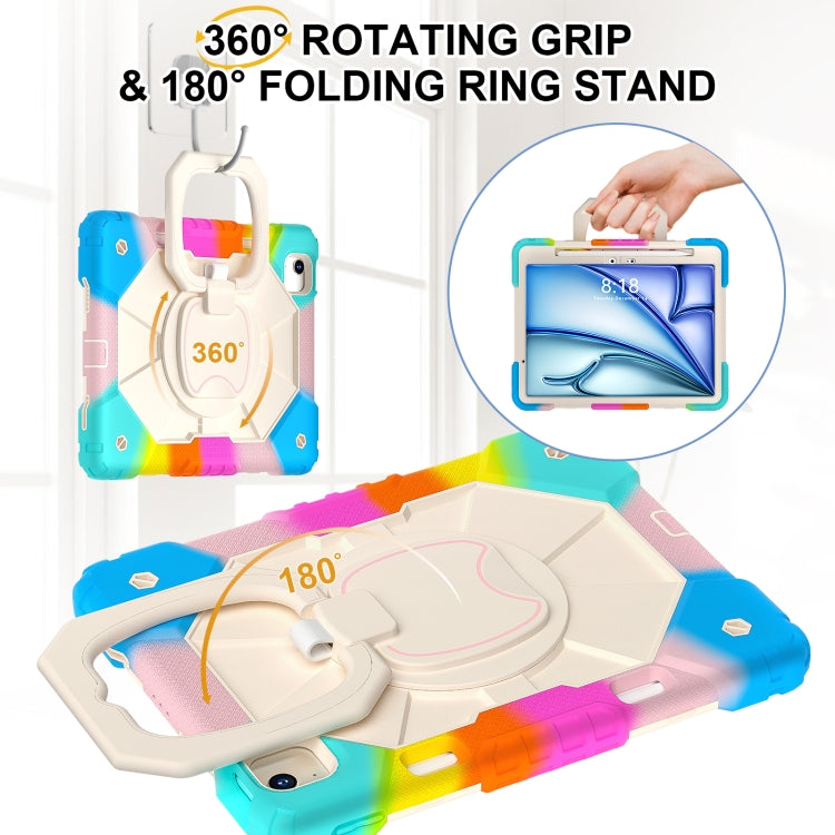 For iPad Air 11 2024 Contrast Color Robot Silicone Hybrid PC Tablet Case(Colorful Blue) - iPad Air 11 2024 Cases by buy2fix | Online Shopping UK | buy2fix